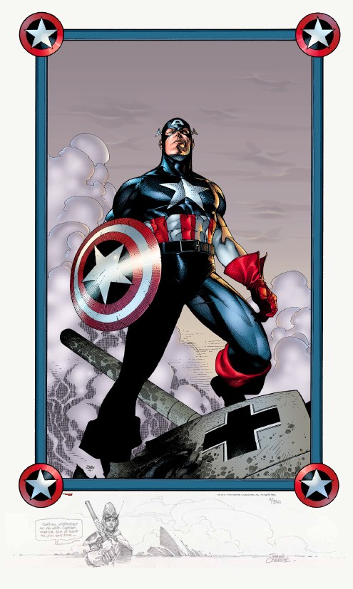 Captain America Pin-up w/ sketch 2